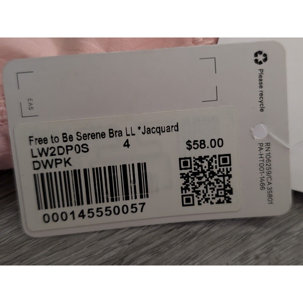 Lululemon Womens Bra Size 4 Free to Be Serene Longline Jaquard C/D NWT Ship Fast - Picture 7 of 15